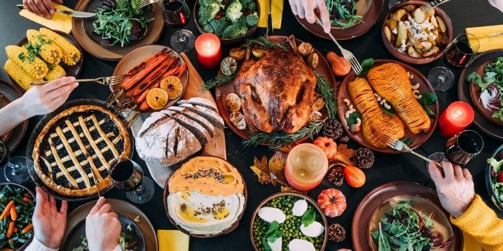 Brunch served on a table.